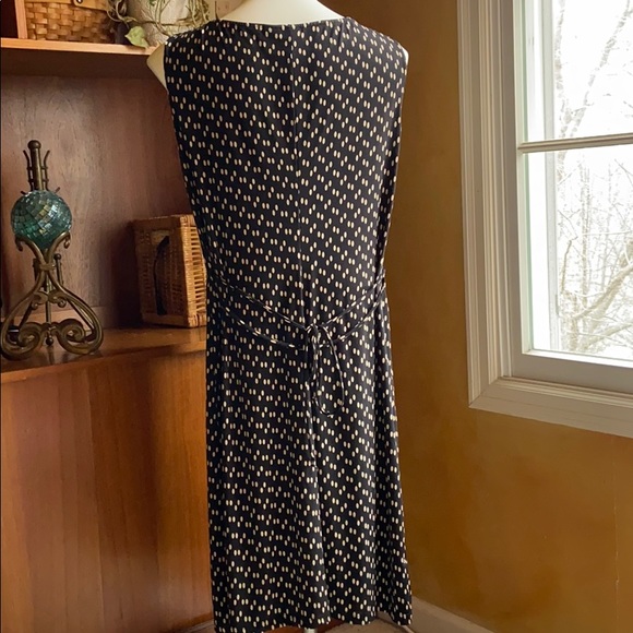 XL MERONA STRETCH JERSEY DRESS BLACK AND TAN DOT - Picture 10 of 13